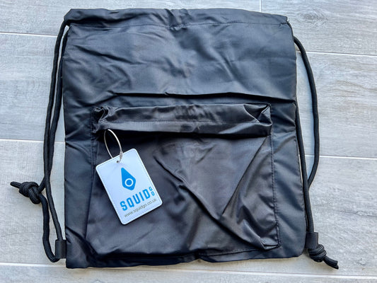 Drawstring Insulated Cool/Carry Bag + Luggage Tag - Organise your Squid Go System. Keeps frozen gel packs cold much longer, outside freezer.