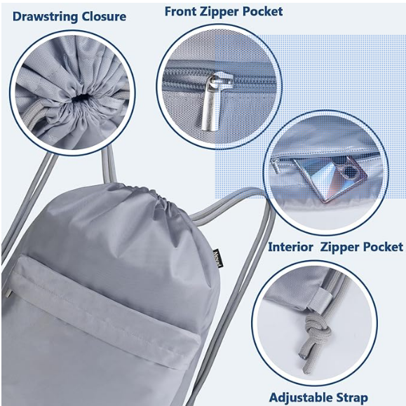 Drawstring Insulated Cool/Carry Bag + Luggage Tag - Organise your Squid Go System. Keeps frozen gel packs cold much longer, outside freezer.